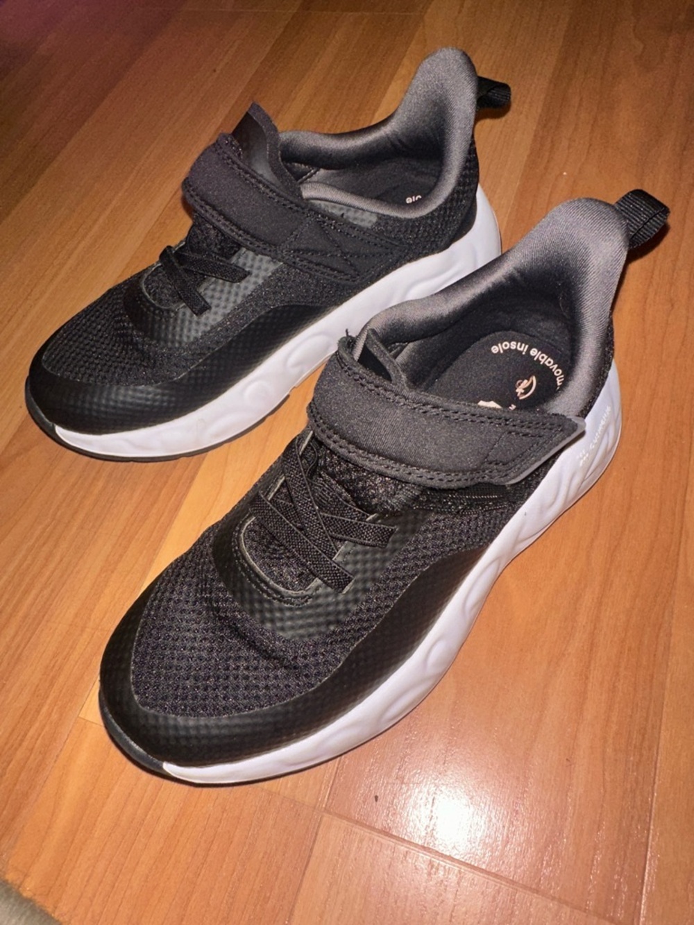 Kids all in motion Black Athletic Sneakers with White Sole